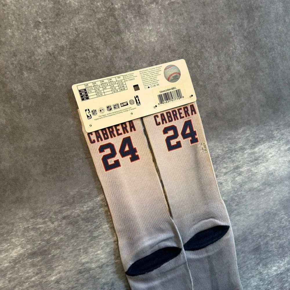 FBF Originals Miguel Cabrera Detroit‎ Tigers MLB Crew Socks Mens Large New